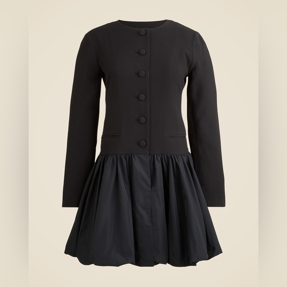 J. Crew Lady Jacket Mixi Mini Dress in Black Size 4 NWT - Picture 3 of 12
